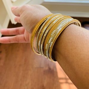 Gold and silver bangles